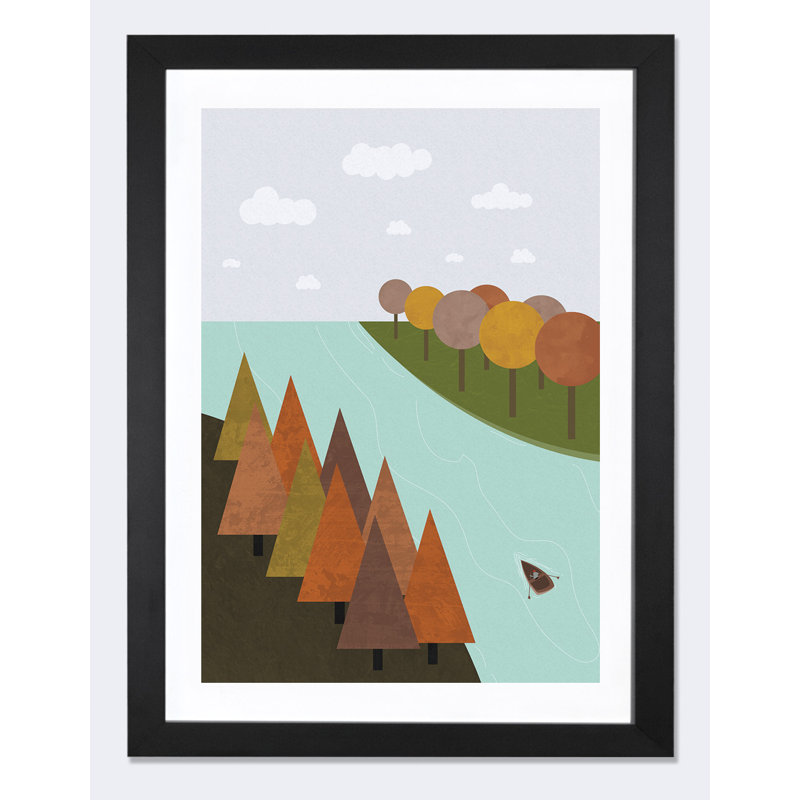 « automne », impression encadrée, H 24 po x l 16 po x P 1 po, Papier encadré noir