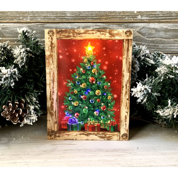 The Holiday Aisle® Light up Holiday Floor Sign with Easel Stand