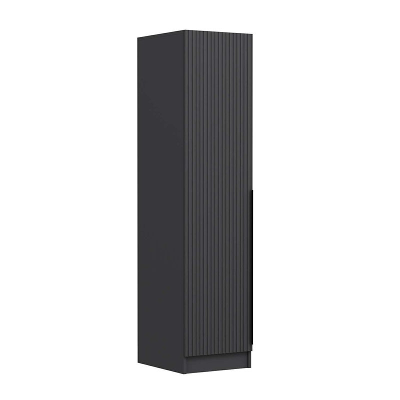 Elina Manufactured Wood Wardrobe, 190cm H x 45cm W x 52cm D, Black