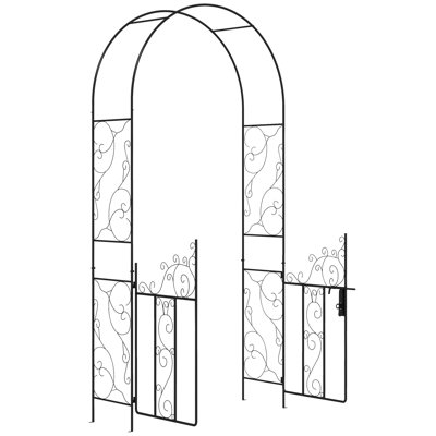 Arche de jardin en métal de 227 cm (89,25 po), treillis pour plantes grimpantes, rosiers, vignes, support pour arche de mariage, pour l'extérieur, la pelouse, le jardin
