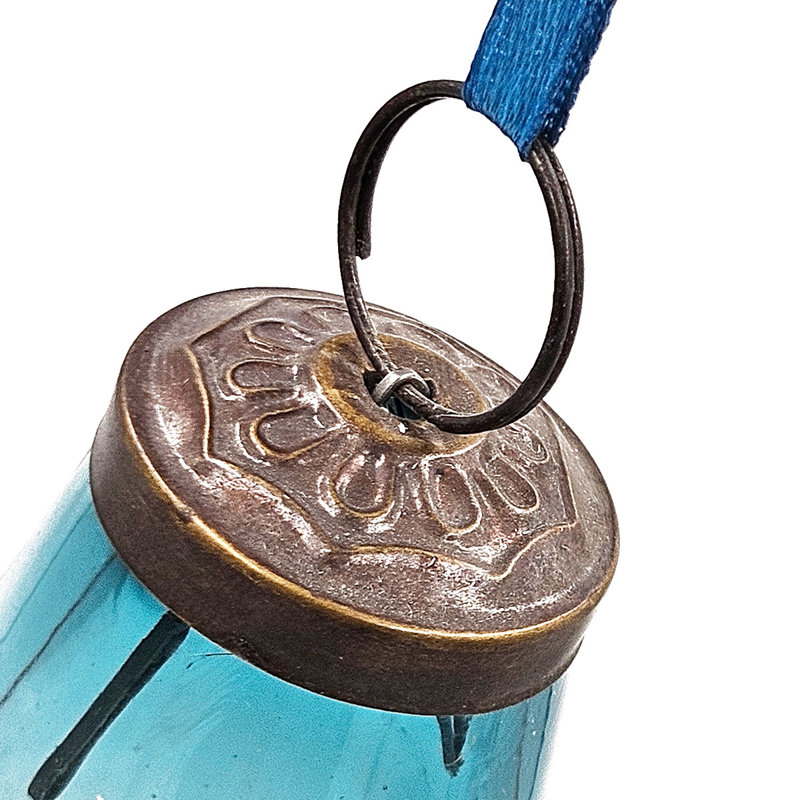 Ensemble de 12 décorations de Noël en forme de goutte de verre bleu lustré, 3,7 pouces
