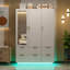Armoire-penderie Armoire avec 3 portes, miroir et lumières DEL