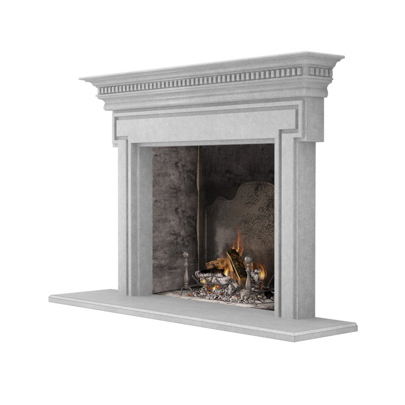 Saint Denis Fireplace Surround, Smooth Gray