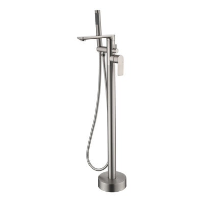 2 Handle Floor Clawfoot Tub Faucet with Diverter
