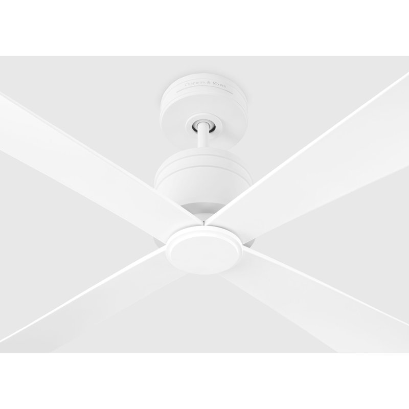 Ventilateur de plafond standard à 4 pales avec télécommande Taya, Blanc mat