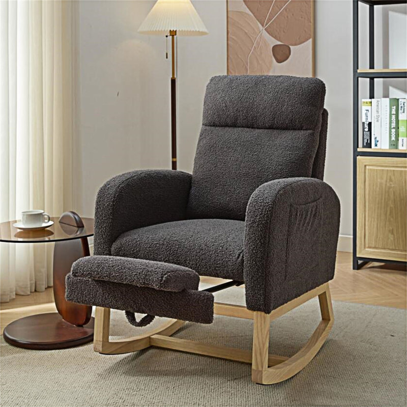Fauteuil à bascule rembourré d'appoint avec poche latérale