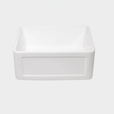 Small Farmhouse Sink - 24 x 18 x 10 inch Ceramic Single Bowl Reversible Apron-Front Kitchen and Laundry Room Sink