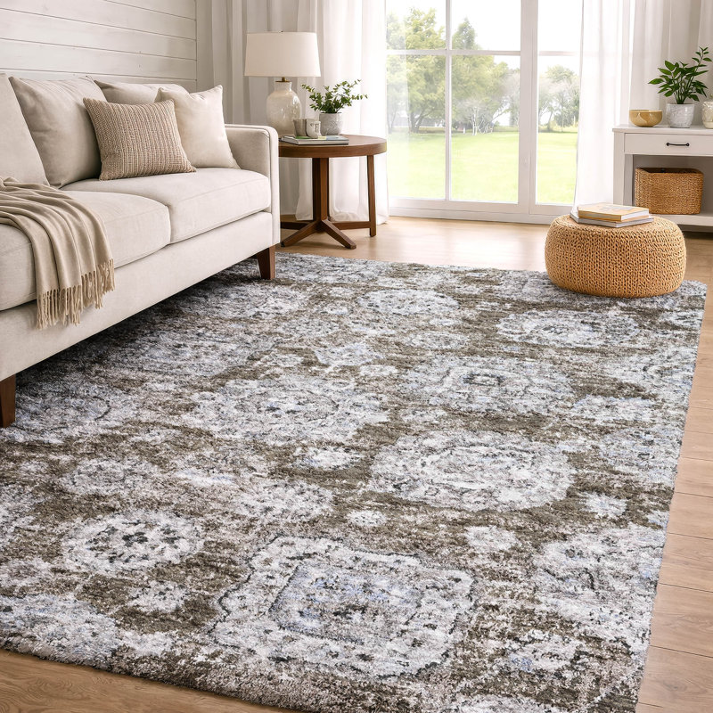 Tapis à poil long de qualité supérieure lavable à la machine ADS634, Chocolate, 5' x 7'6"
