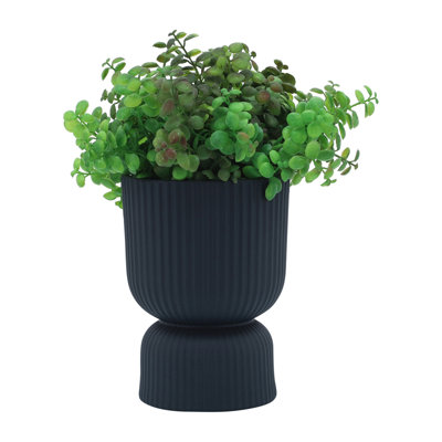 6" Ceramic Ribbed Abstract Vase Classic Decorative Vase for Home or Office Flower Display