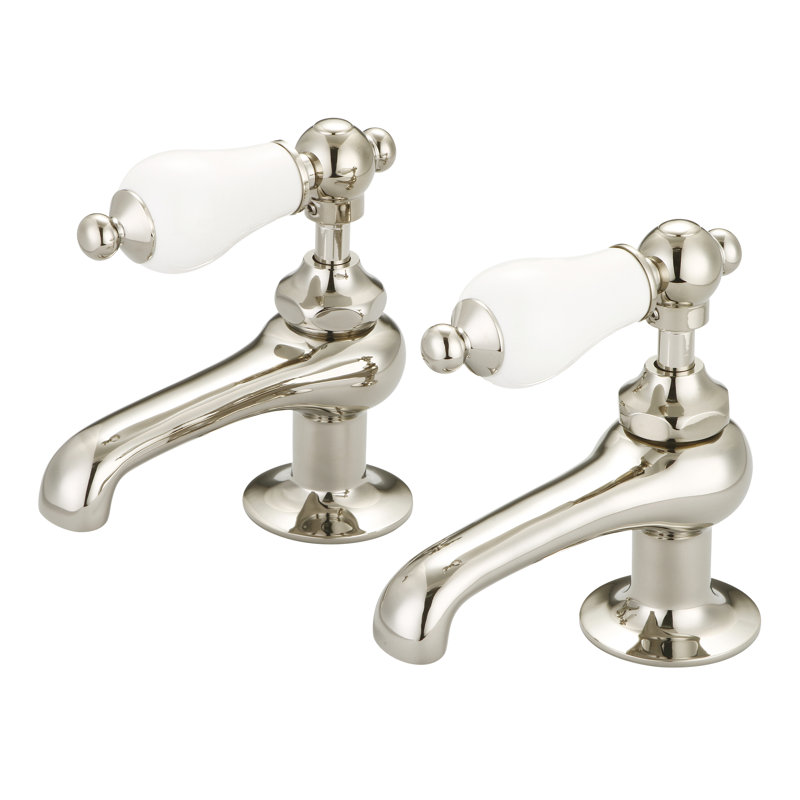 Stonington 2-handle Bathroom Faucet, Porcelain Lever Handles, Polished Nickel