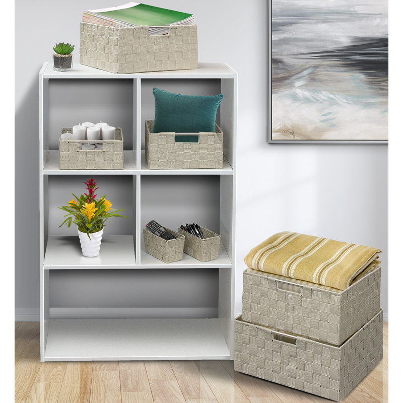 Beige Hand-Woven 7-Piece Basket Set for Versatile Organizing