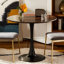 Table ronde en noyer, table de salle à manger moderne, table de salle à manger, plateau en panneau de fibres à densité moyenne et base tulipe ronde en acier, table de cuisine, table basse de style Mid-Century pour salon 24 pouces, table de salle à manger ovale, table basse-2075679294-2075679292