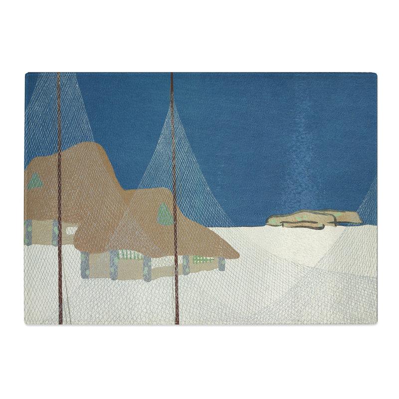 Fishing Village by Kamisaka Sekka Chopping Board, 28.5cm W x 39cm L