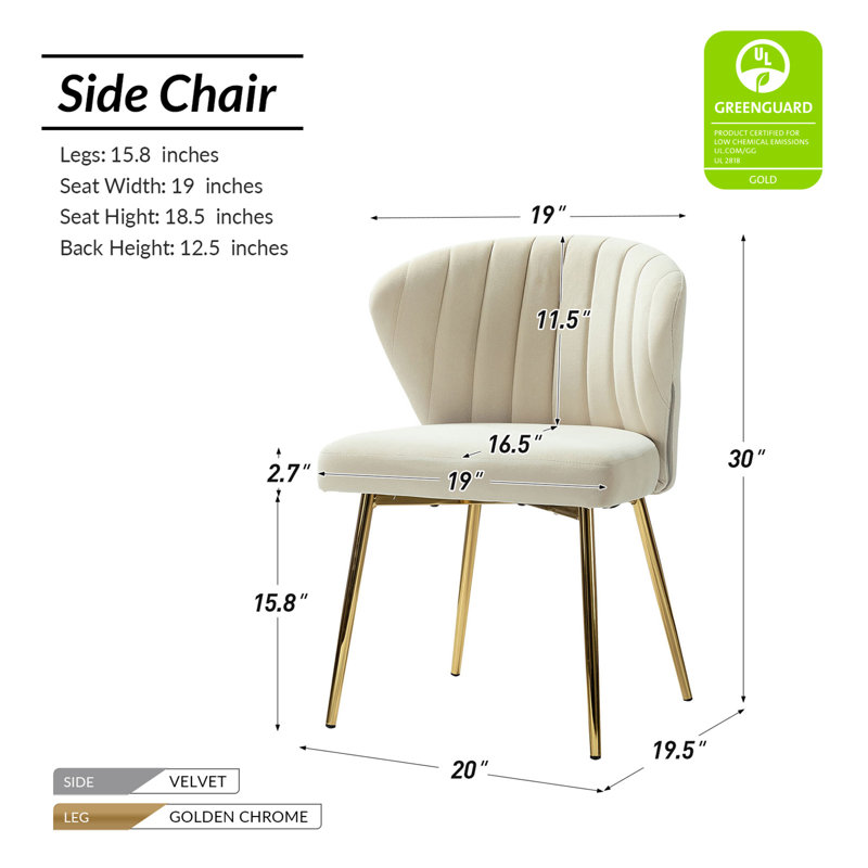 Euclid Modern Tufted Velvet Wingback Dining Chair, Tan Velvet