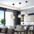 Glass Shell Height-Adjustable Pendant Light (E26 3-Color Bulb Included)