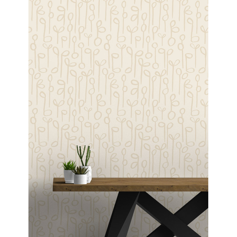 Rouleau de papier peint L 33 pi x l 20,5 po Seedlings, Neutre