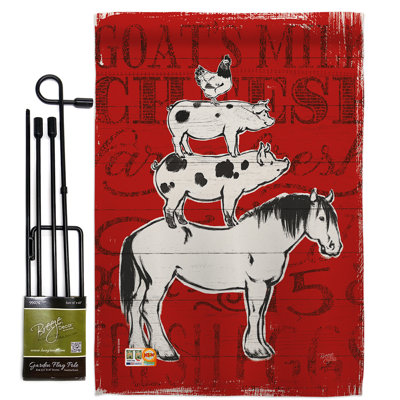 Double Sided 18.5'' H x 13'' W Polyester Flag Set