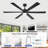 66'' Smart Ceiling Fan With Light – Reversible Dc Motor, Remote & App Control-113834639-113834636