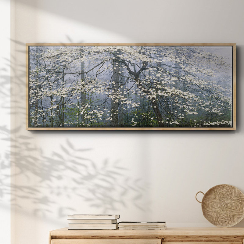 Toile de cornouiller encadrée sur toile, Naturel, H 20 po x l 50 po x P 1,5 po
