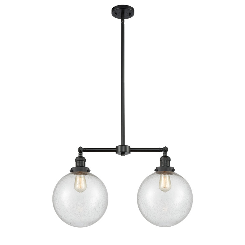 Lustre unique à 2 lumières Clermont, Ampoule DEL 6 watts Vinage, Noir mat