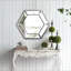 Miroir mural hexagonal 20 po x 18 po avec design contemporain en verre, miroir décoratif pour le salon, l'entrée, la chambre à coucher