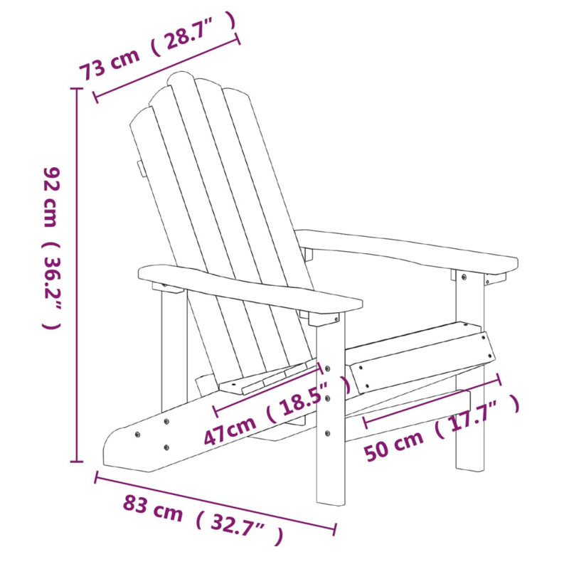 Horace Outdoor Adirondack Chair, Brown