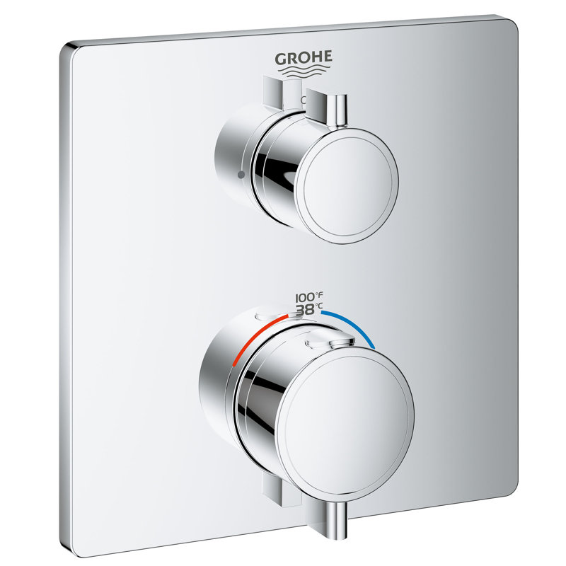 Garniture thermostatique à 2 poignées à deux fonctions Grohtherm®, Chrome StarLight