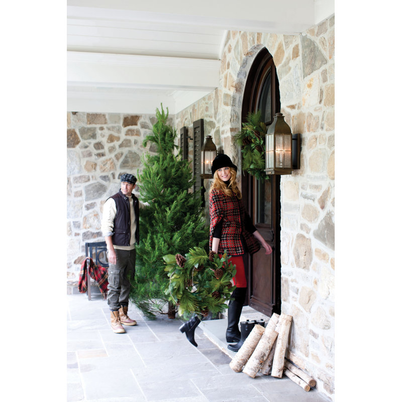 Bingham 3-Light Outdoor Wall Lantern, No Bulb, Sienna