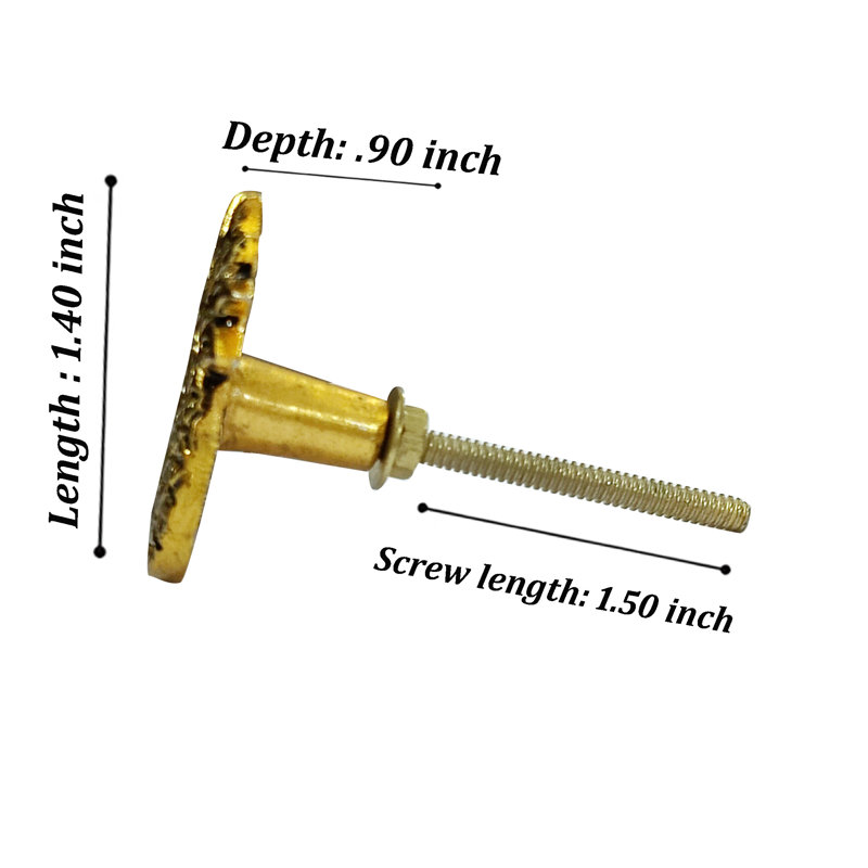 Set of 6 Gold Pineapple Novelty Metal Cabinet Knobs