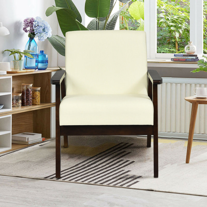 Fauteuil en lin l 23 po Janyce, Lin beige