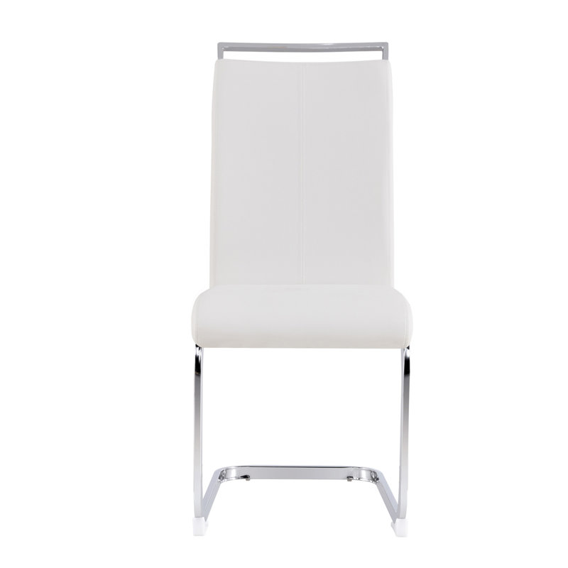 Mangano Dining Chair, White, Silver