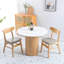 Table de salle à manger ronde blanche et marbre Burlywood-547995643-547995636-547995637