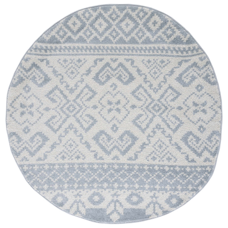 Tapis ardoise / ivoire Wynn Southwestern, Rond 6 pi