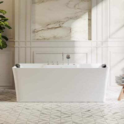 59'' x 29.5'' Whirlpool Plastic / Acrylic Bathtub with Faucet