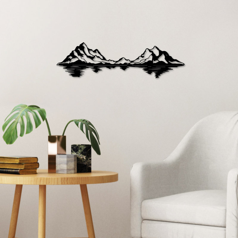 Élégant accessoire mural en métal 26,8 po x 7,5 po | Fabrication 100% métal, épaisseur: 0,06 po | Finition noire élégante, légère à 0,8 lb | Parfait pour la décoration intérieure et l'esthétique moderne
