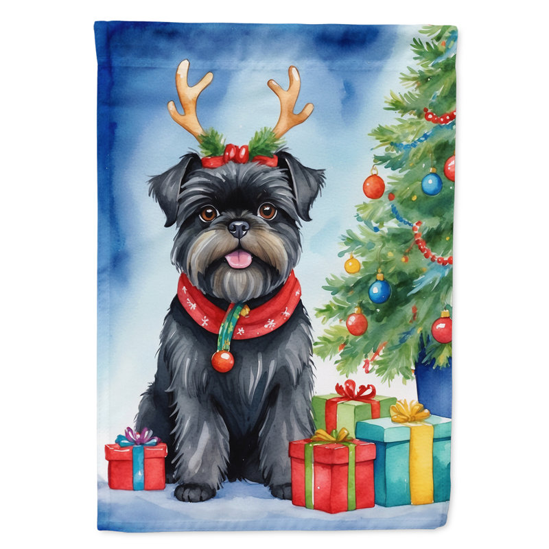 Drapeau de Noël renne de jardin, Affenpinscher