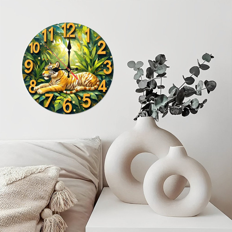 Horloge murale tigre tropical