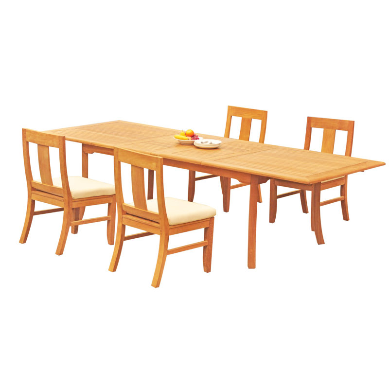 Ensemble de salle à manger 13 pièces teck Kevon, H 30,5 po x L 82 po x l 40 po, 4