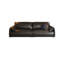 Canapé modulaire noir en cuir véritable-338909451-338909453