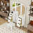 Makeup Vanity Desk with Triple Mirror, 6 Storage Drawers and Stool