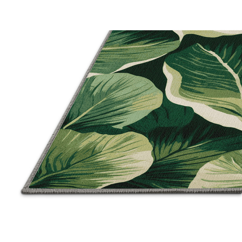 Tapis vert botanique lavable à la machine, Tapis de couloir 2 pi x 5 pi