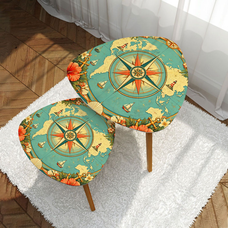 Ensemble de 2 tables basses gigognes Triangle