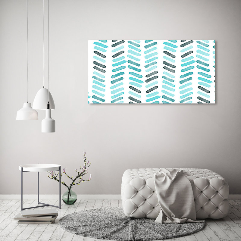 Blue Herringbone - Wrapped Canvas Print