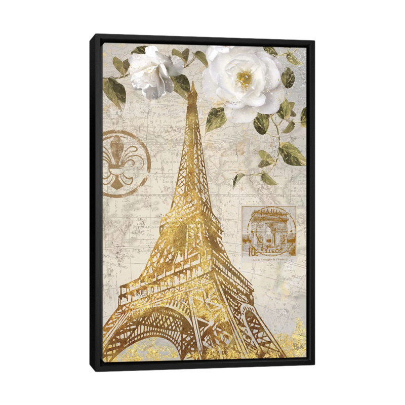Le Jardin Eiffel, impression sur toile tendue, H 26 po x l 18 po x P 1,5 po, Toile encadrée noire, Pas de tapis