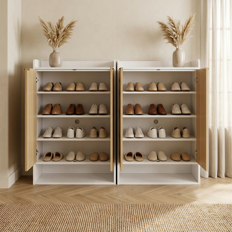 45"*31"*15" Extra Deep Fluted Shoe Cabinet（Set Of 2）
