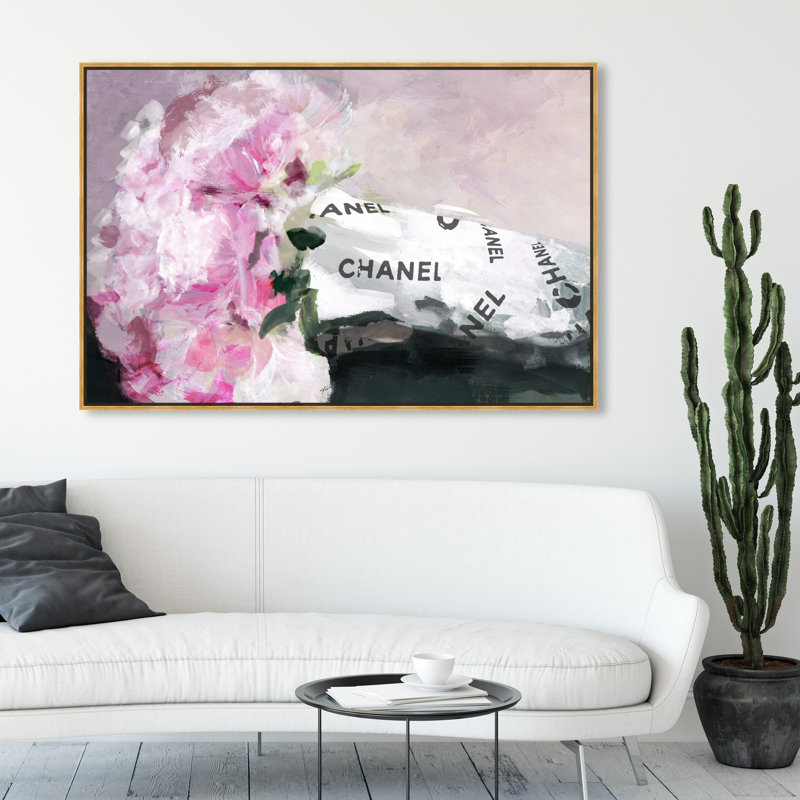 Pivoines de la mine - reproduction d'art, Toile encadrée d'or
