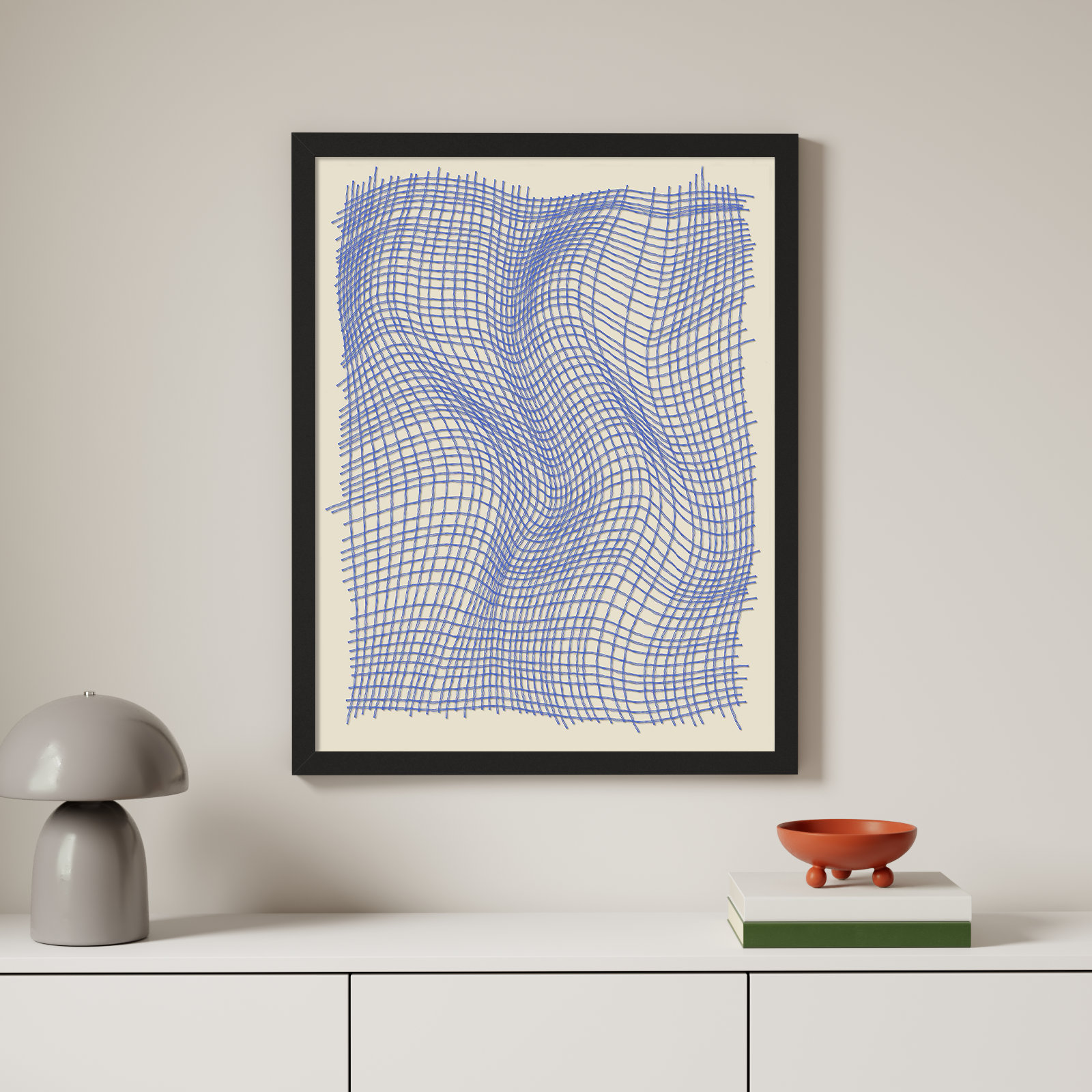 Netting 3 Print by Jacques Pilon, Black Single Structure Framed Paper, 38" H x 30" W x 1.25" D