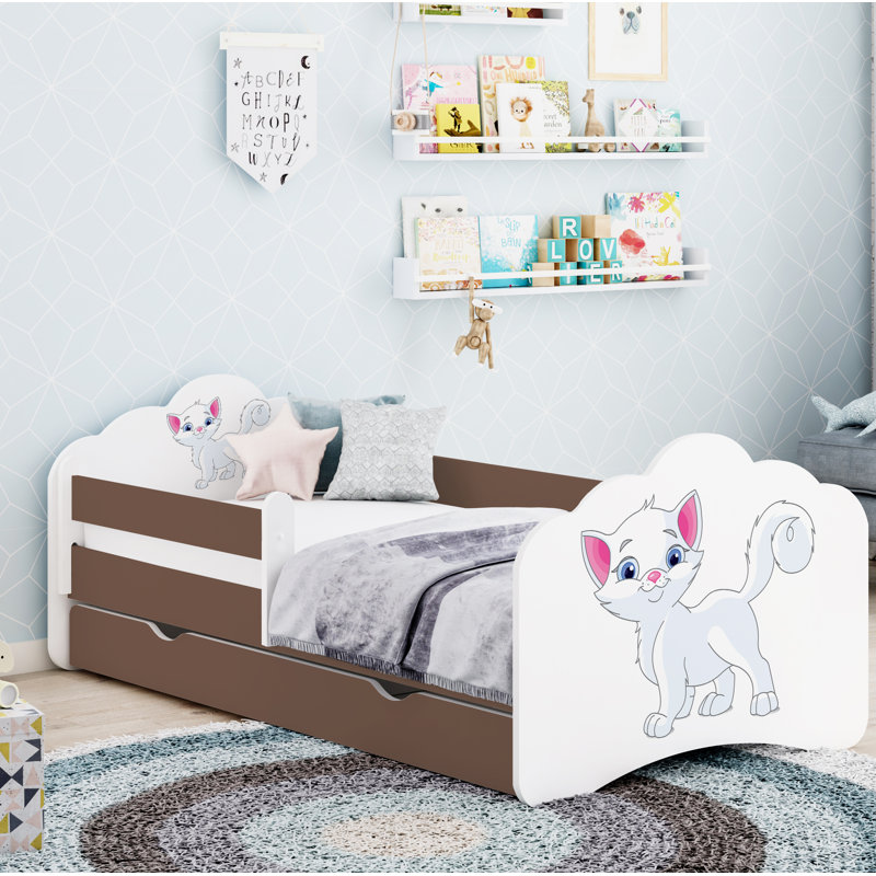 Quint European Toddler Bed Frame with Drawers, Cappuccino, 56.5 x 70 x 140cm