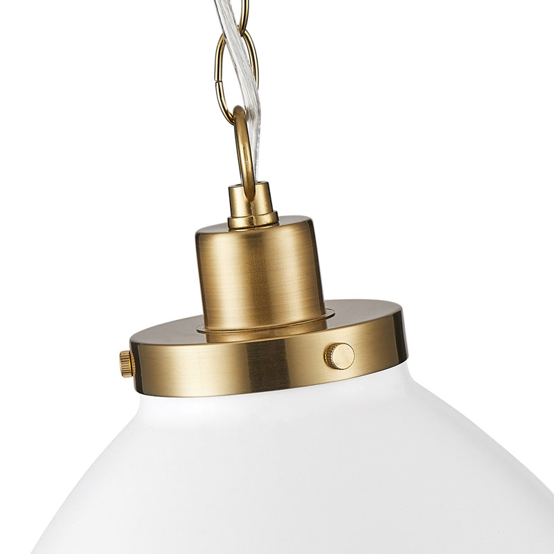 Jafruddin 1-Light White Finish Dimmable Pendant Light
