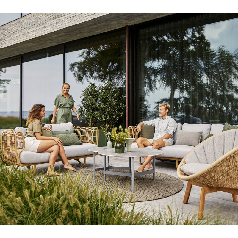 Nest 3-Seater Sofa Outdoor, Light Gray, Natural
